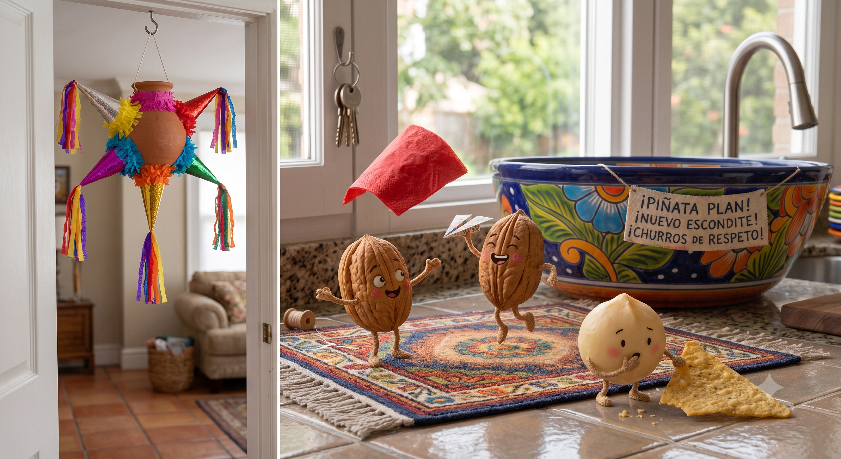The nuts celebrate their victory, with a piñata waiting in the living room as Miguelito’s next hiding spot.